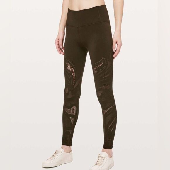 Lululemon Reveal Tight Legging Olive Green Womens 4 - Picture 1 of 13